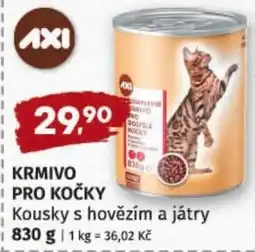 Terno Axí krmivo pro kočky kousky s hovězím a játry nabídka