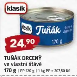 Terno Klasik tuňák drcený ve vlastní šťávě nabídka