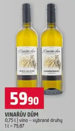 Terno Vinařův dům vino – vybrané druhy nabídka