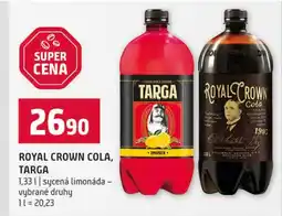 Terno Royal crown cola, targa nabídka