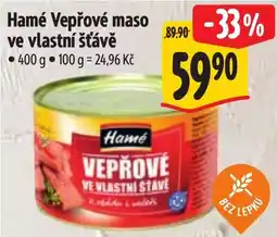 Albert Hamé vepřové ve vlastní šťávě nabídka