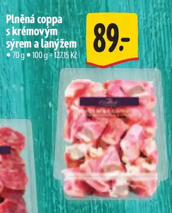 Albert Plněná coppa s krémovým sýrem a lanýžem nabídka