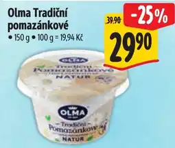 Albert Olma tradiční pomazánkové nabídka