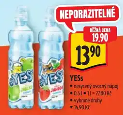 Albert Yes nesycený ovocný nápoj nabídka