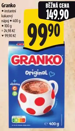 Albert Granko instantní kakaový nápoj nabídka