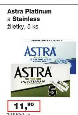 Ráj drogerie Astra Platinum a Stainless žiletky, 5 ks nabídka