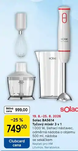Tesco Solac tyčový mixér 3 v 1 nabídka