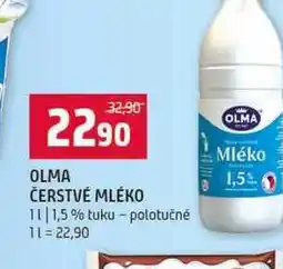 Terno OLMA ČERSTVÉ MLÉKO 1l 1,5% tuku polotučné nabídka