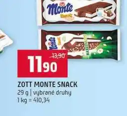 Terno ZOTT MONTE SNACK 29 g vybrané druhy nabídka
