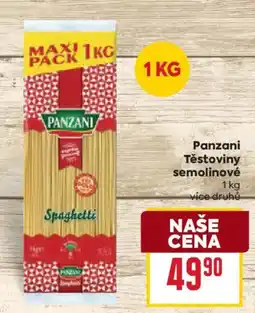 Billa Panzani těstoviny semolinové nabídka