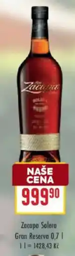 Billa Zacapa Solera Gran Reserva nabídka