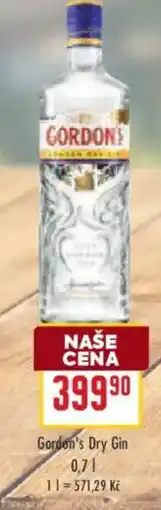 Billa Gordon's Dry Gin nabídka
