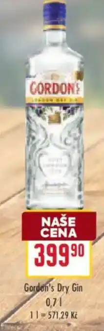 Billa Gordon's Dry Gin nabídka