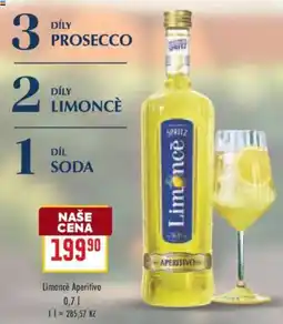 Billa Limoncè Aperitivo nabídka