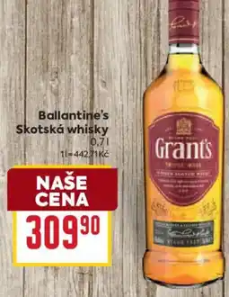Billa Ballantine's skotská whisky nabídka