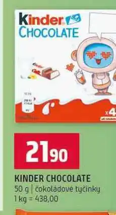 Terno KINDER CHOCOLATE 50 g čokoládové tyčinky nabídka