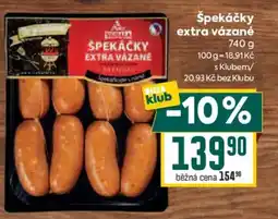 Billa Výběr špekáčky extra vázané nabídka