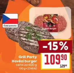 Billa Grill Party Hovězí burger nabídka