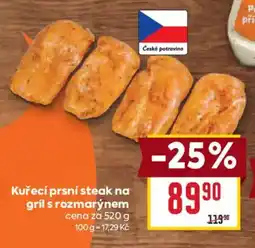 Billa Česká potravina kuřecí prsní steak na gril s rozmarýnem nabídka