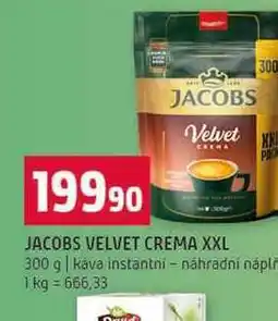 Terno JACOBS VELVET CREMA XXL 300 g kava instantní náhradní nápl nabídka