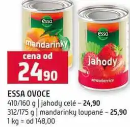 Terno ESSA OVOCE 410/160 g jahody celé 312/175 g mandarinky loupané nabídka
