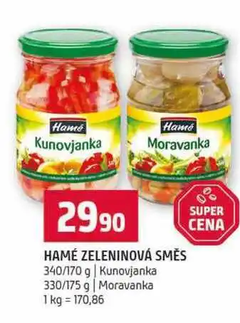 Terno HAMÉ ZELENINOVÁ SMĚS 340/170 g Kunovjanka 330/175 g Moravanka nabídka