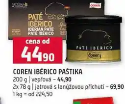 Terno COREN IBÉRICO PAŠTIKA 200 g vepřová 2x 78 g jatrová s lanýžovou příchutí nabídka