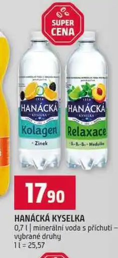 Terno HANÁCKÁ KYSELKA 0,7l minerální voda s příchutí vybrané druhy nabídka