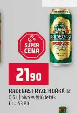 Terno RADEGAST RYZE HOŘKÁ 12 0,5l pivo světlý ležák nabídka