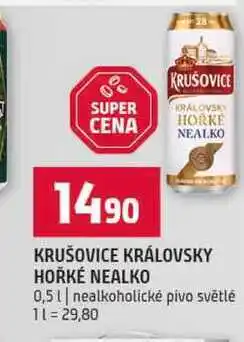 Terno KRUŠOVICE KRÁLOVSKY HOŘKÉ NEALKO 0,5l nealkoholické pivo světlé nabídka