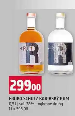 Terno FRUKO SCHULZ KARIBSKÝ RUM 0,5l val. 38% vybrané druhy nabídka