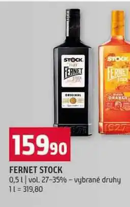 Terno FERNET STOCK 0,5l vol. 27-35% vybrané druhy nabídka