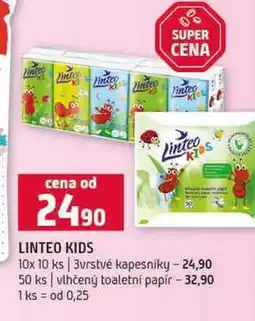 Terno LINTEO KIDS 10x 10 ks 3vrstvé kapesníky 50 ks vlhčený toaletní papír nabídka