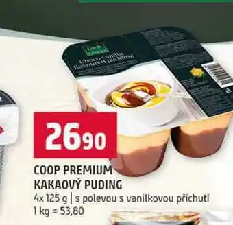 Terno COOP PREMIUM KAKAOVÝ PUDING 4x 125 g s polevou s vanilkovou příchutí nabídka