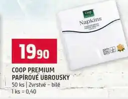 Terno COOP PREMIUM PAPÍROVÉ UBROUSKY 50 ks 2vrstvé bilé nabídka