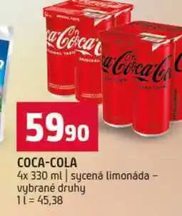 Terno COCA-COLA 4x 330 ml sycená limonáda vybrané druhy nabídka