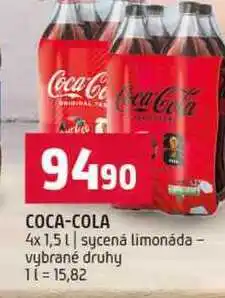 Terno COCA-COLA 4x 1,5l sycená limonáda vybrané druhy nabídka
