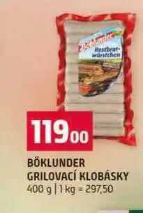 Terno BÖKLUNDER GRILOVACÍ KLOBÁSKY nabídka