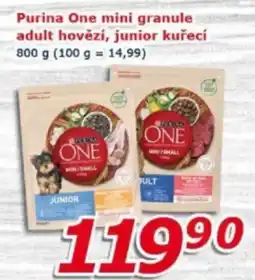 ESO MARKET Purina One mini granule adult hovězí, junior kuřecí nabídka