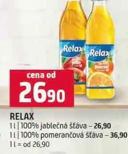 Terno RELAX 1l 100% jablečná šťáva 1l 100% pomerančová šťáva nabídka