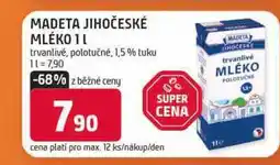 Terno MADETA JIHOČESKÉ MLÉKO 1l trvanlivé, polotučné, 1,5% tuku nabídka