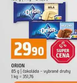 Terno ORION 85 g čokoláda vybrané druhy nabídka
