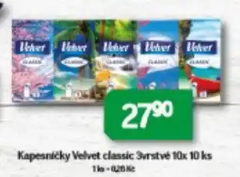Kapesníčky Velvet classic 3vrstvé