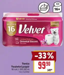Billa Velvet toaletní papír nabídka