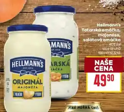 Billa Hellmann's majonéza, salátová omáčka, tatarská omáčka nabídka