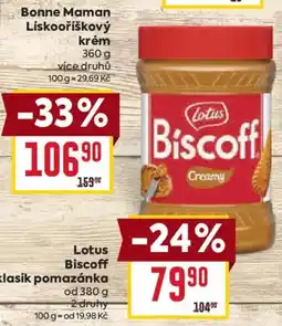 Billa Lotus Biscoff klasik pomazánka nabídka
