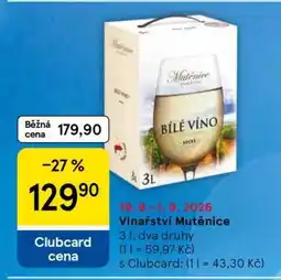 Tesco Vinařství Mutěnice nabídka