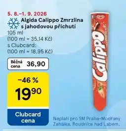 Tesco Algida Calippo Zmrzlina s jahodovou příchutí nabídka