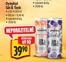 Albert Dynybyl Gin & Tonic nabídka