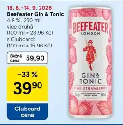 Tesco Beefeater Gin & tonic nabídka